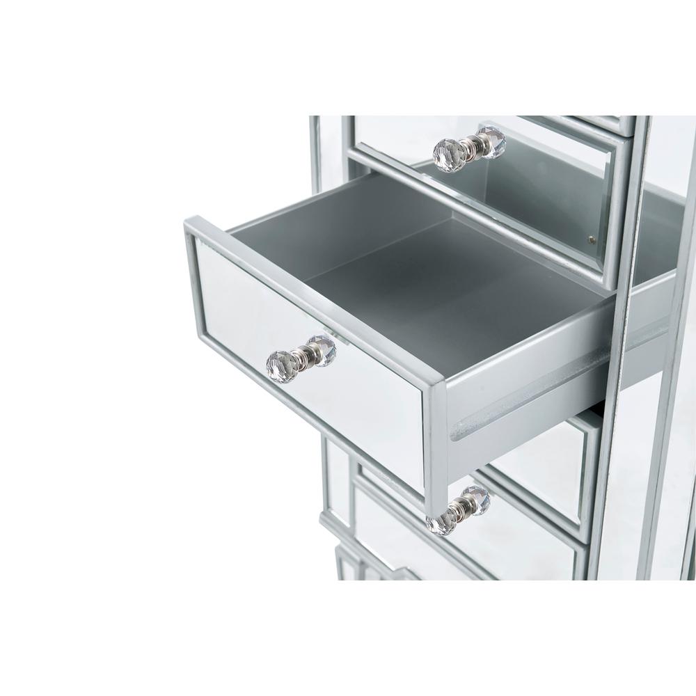 Lingerie Chest 7 drawers 20in. W x 15in. D x 48in. H in antique silver paint
