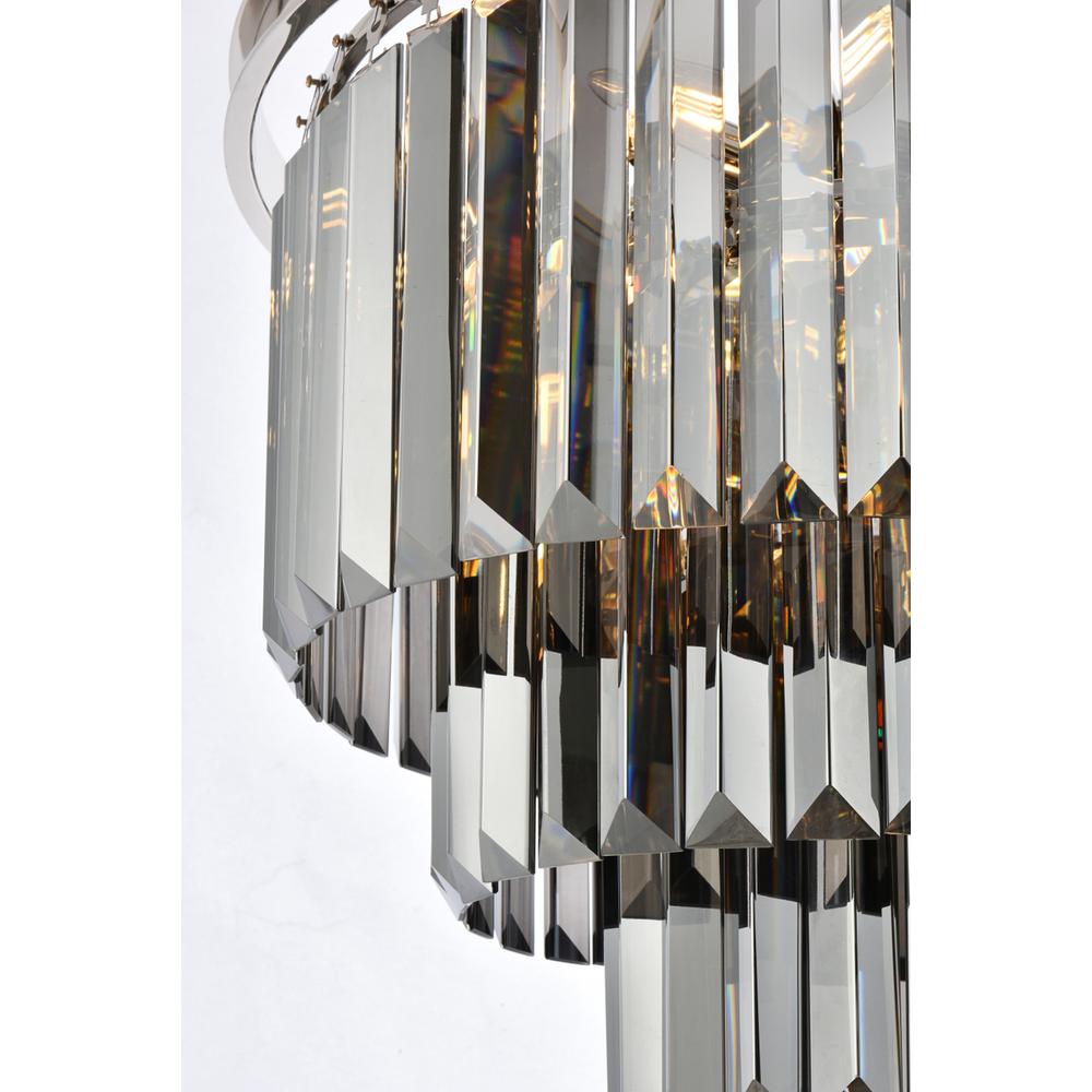 Sydney 9 light polished nickel Chandelier Silver Shade (Grey) Royal Cut Crystal