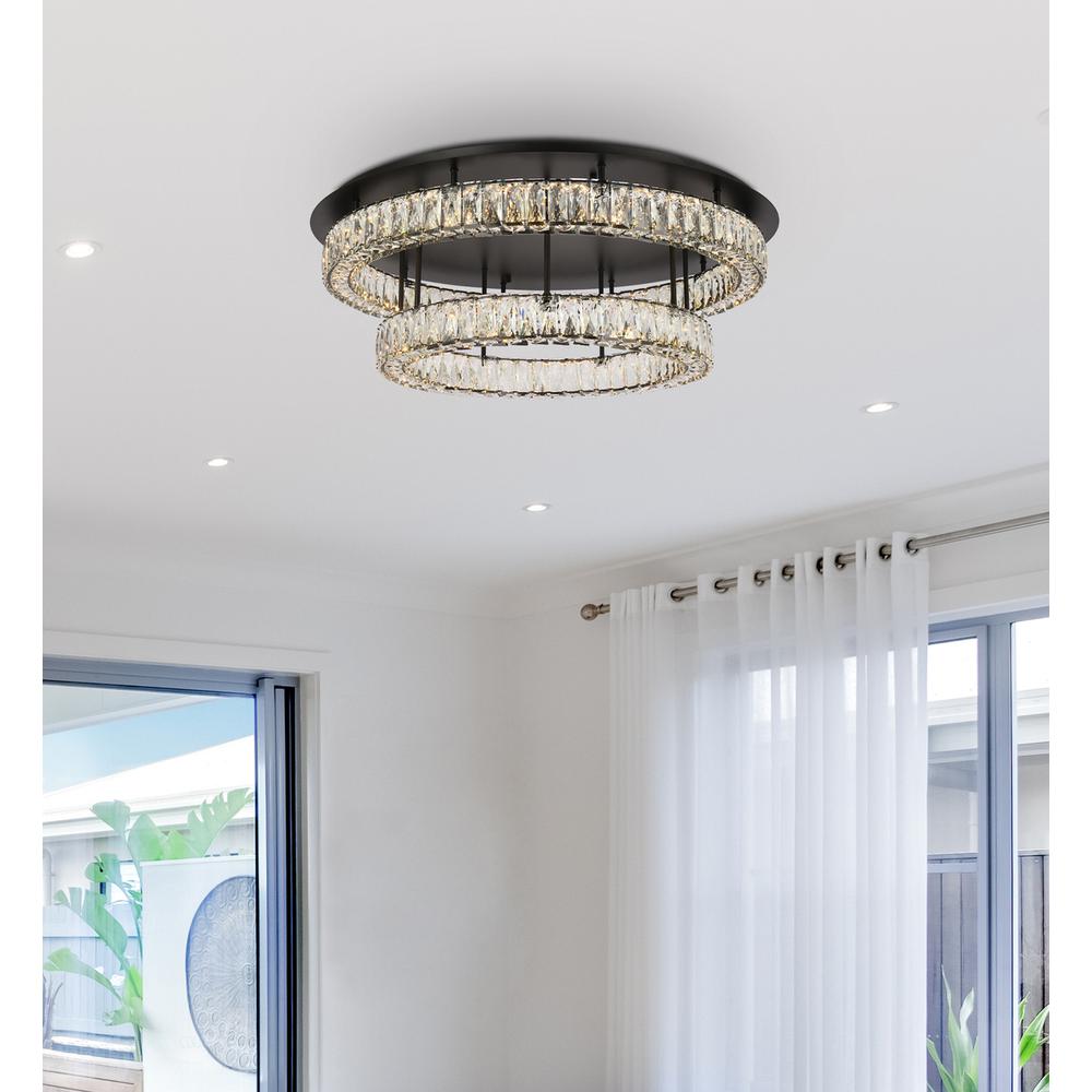 Monroe 33 inch LED double flush mount in black