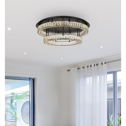Monroe 33 inch LED double flush mount in black