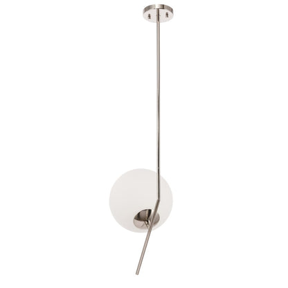 Ryland 1 Light Chrome And Frosted White Glass Pendant