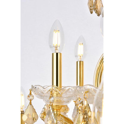 Maria Theresa 24 light Gold Chandelier Golden Teak (Smoky) Royal Cut Crystal