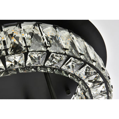 Monroe 18 inch LED double flush mount in black