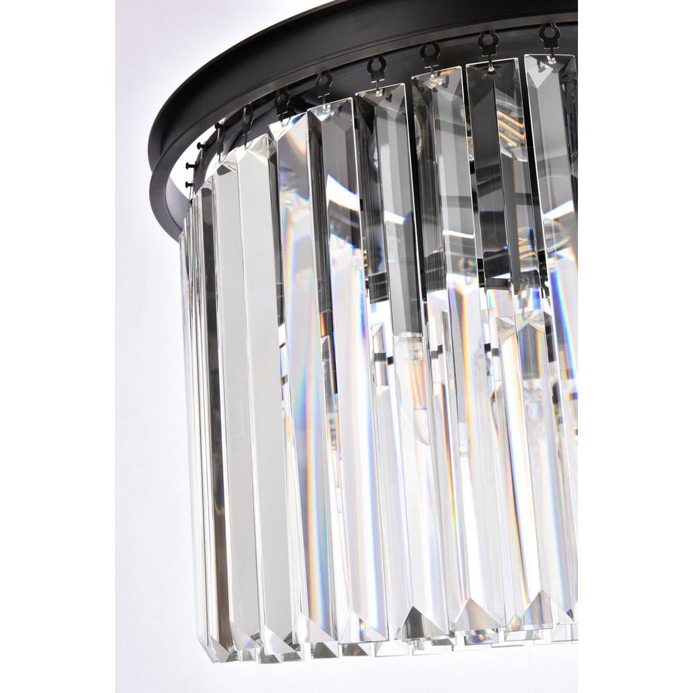 Sydney 6 light Matte Black Pendant Clear Royal Cut Crystal