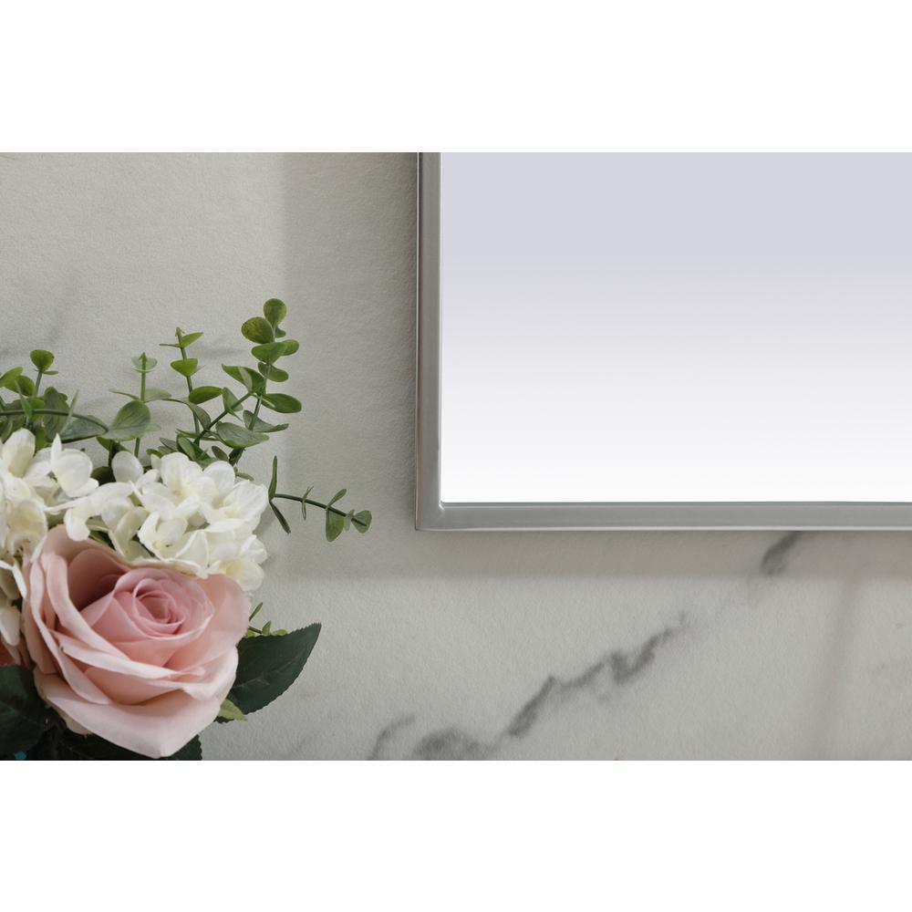 Metal Frame Arch Mirror 42x38 Inch in Silver
