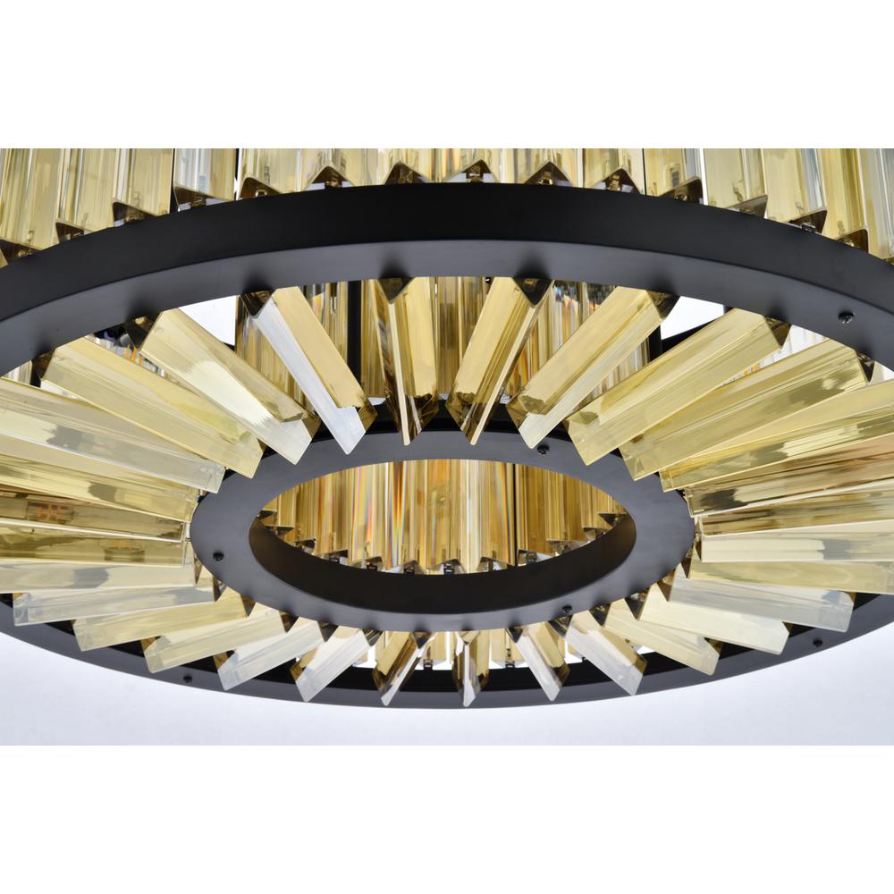Chelsea 8 light Matte Black Chandelier Golden Teak (Smoky) Royal Cut Crystal
