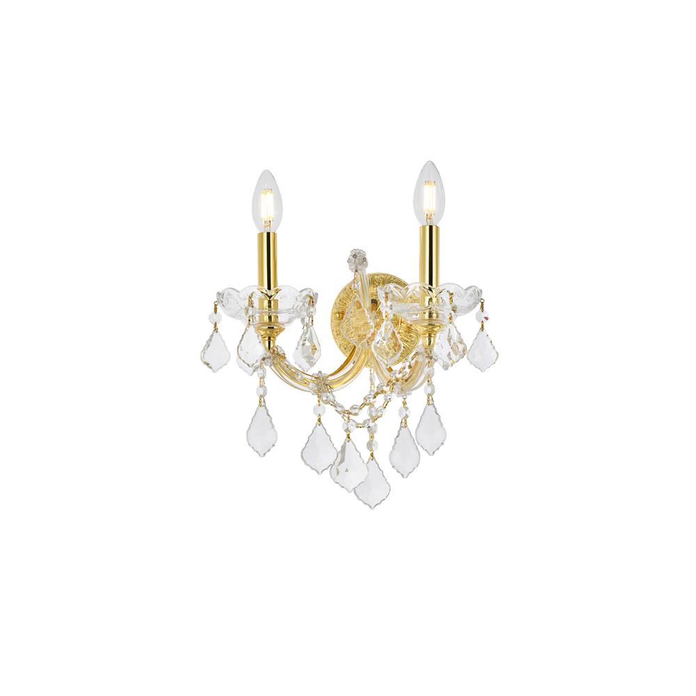 Maria Theresa 2 light Gold Wall Sconce Clear Royal Cut Crystal