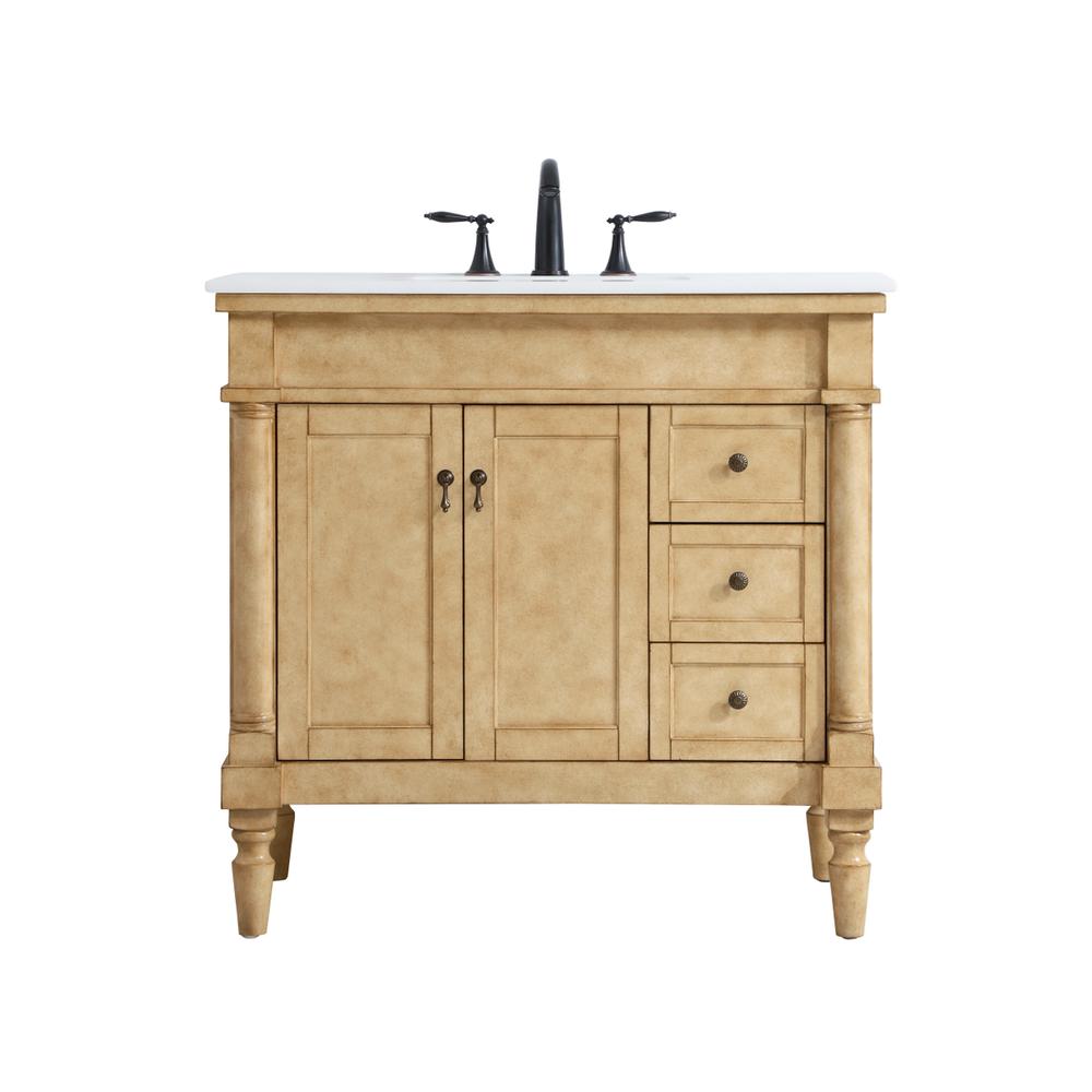 36 inch Single Bathroom vanity in Antique Beige
