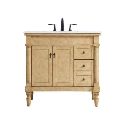 36 inch Single Bathroom vanity in Antique Beige