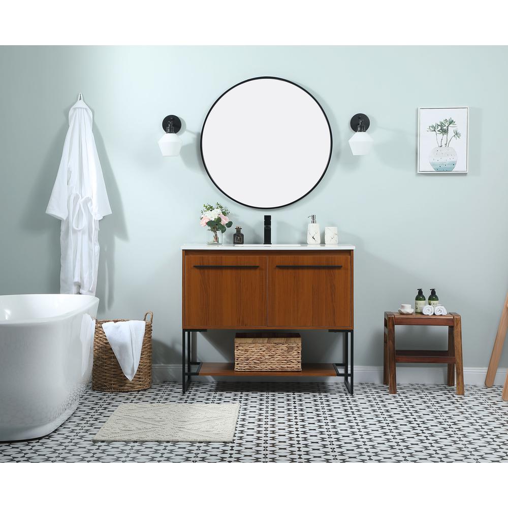40 inch Single bathroom vanity in teak