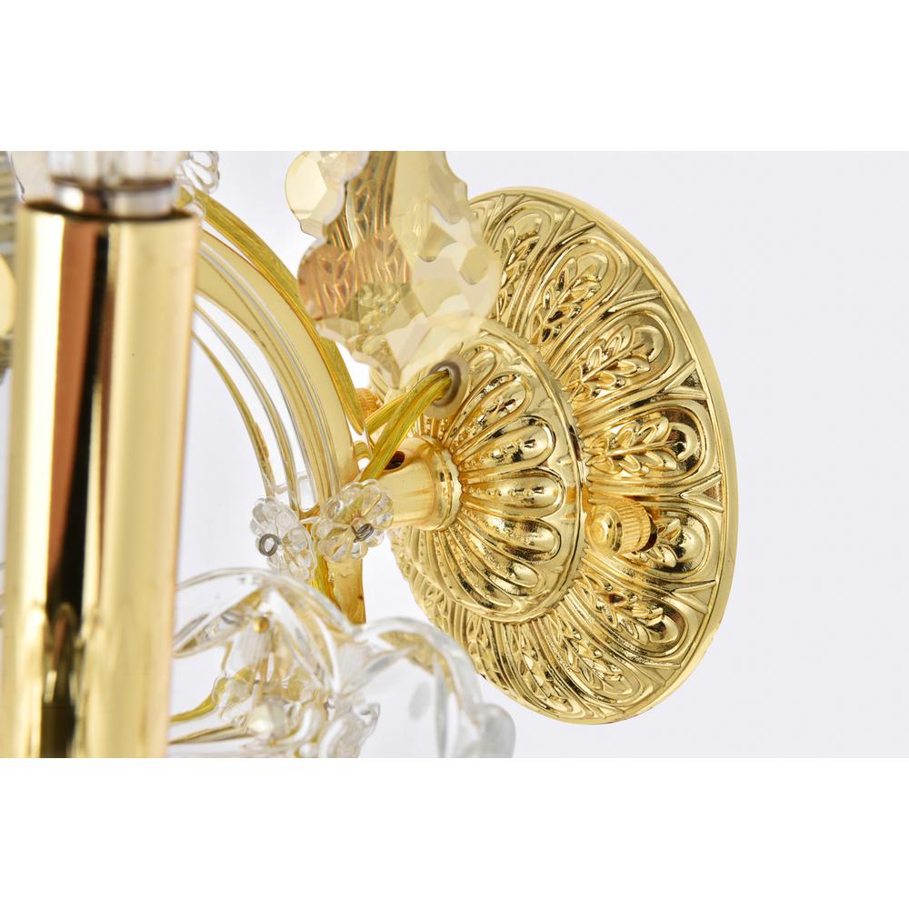 Maria Theresa 3 light Gold Wall Sconce Golden Teak (Smoky) Royal Cut Crystal