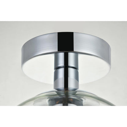Baxter 1 Light Chrome Flush Mount With Clear Glass