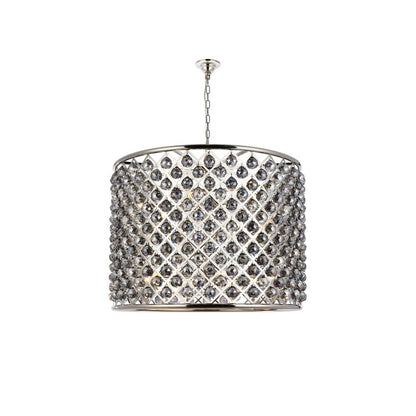 Madison 12 light polished nickel Chandelier Silver Shade
