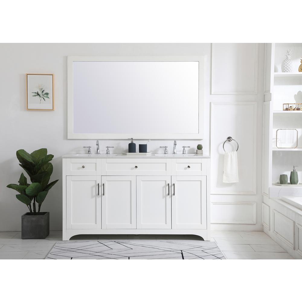 60 inch Double Bathroom Vanity in White
