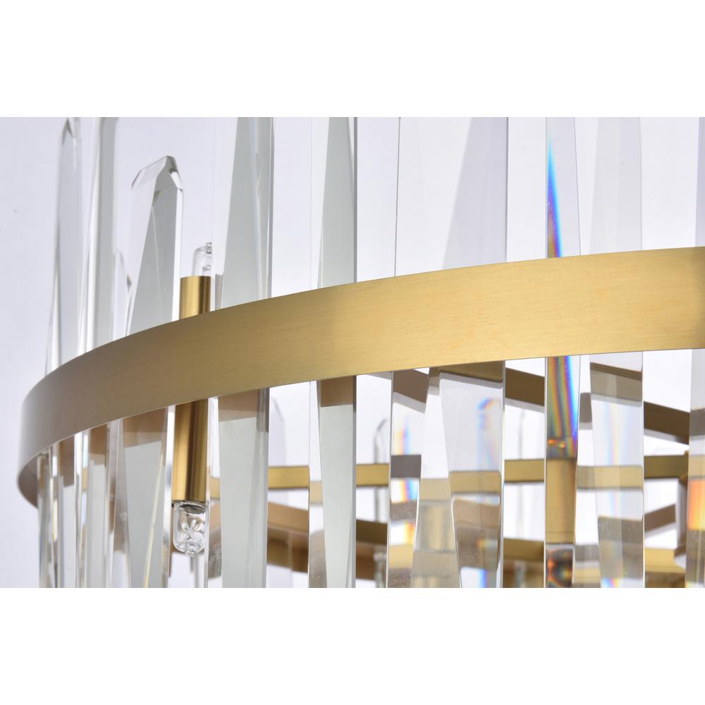 Serena 32 inch crystal round chandelier in satin gold