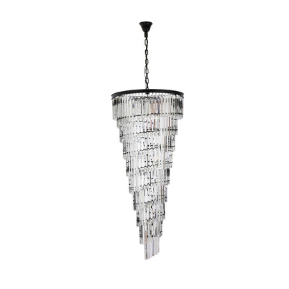 Sydney 30 inch spiral crystal chandelier in matte black