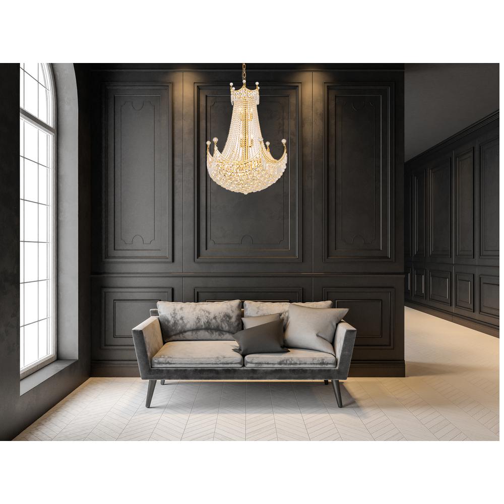 Corona 24 light Gold Chandelier Clear Royal Cut Crystal