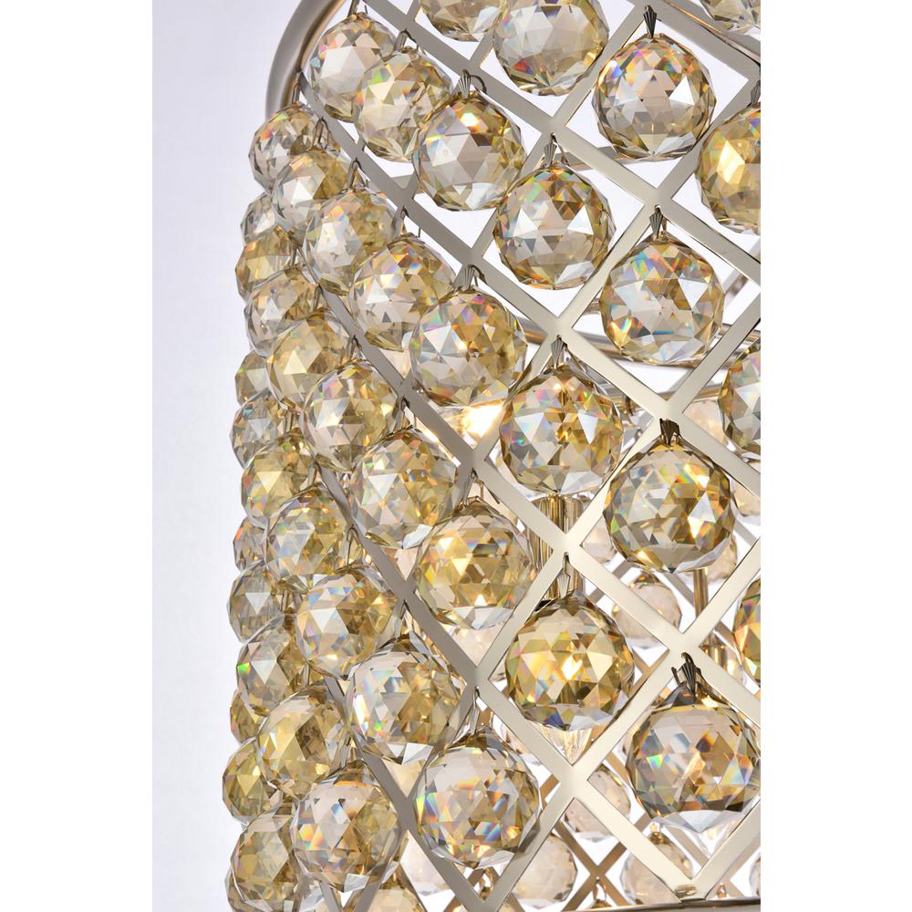 Madison 8 light polished nickel Chandelier Golden Teak (Smoky) Royal Cut Crystal