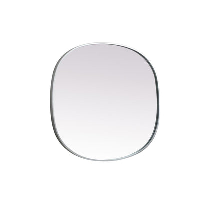 Metal Frame Oval Mirror 30x36 Inch in Silver