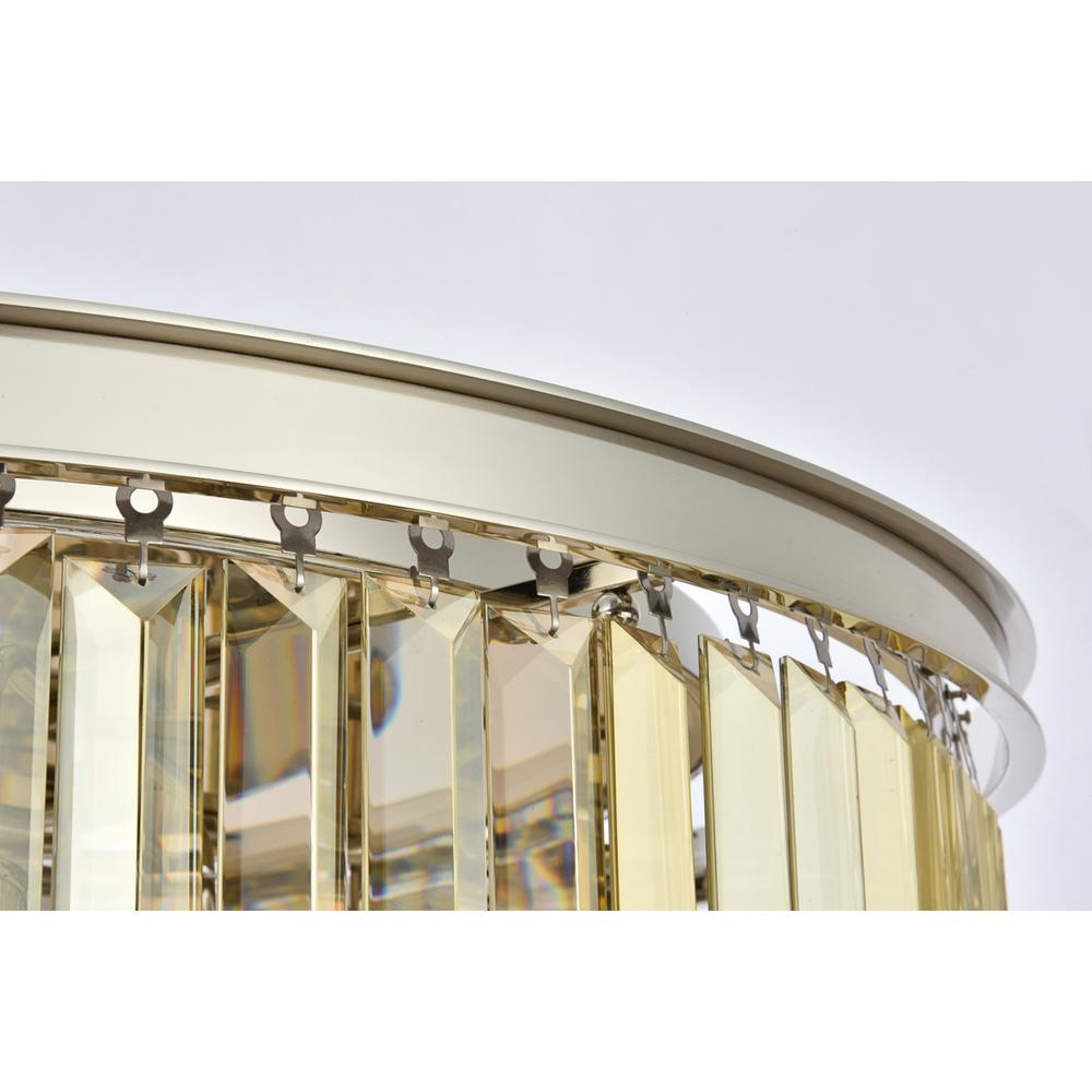 Sydney 10 light polished nickel Chandelier Golden Teak (Smoky) Royal Cut Crystal