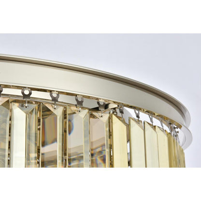 Sydney 10 light polished nickel Chandelier Golden Teak (Smoky) Royal Cut Crystal