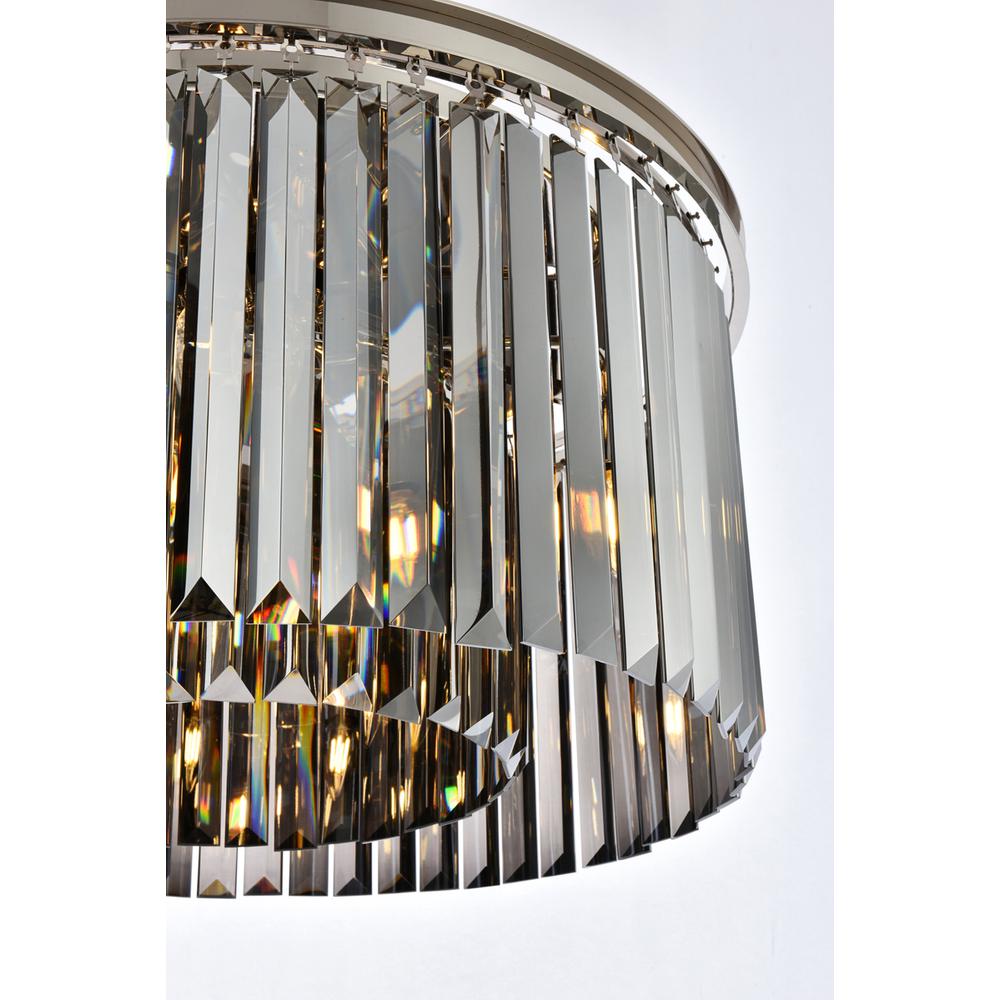 Sydney 8 light polished nickel Chandelier Silver Shade (Grey) Royal Cut Crystal