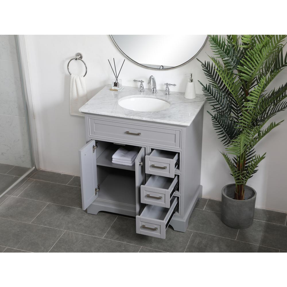 32 inch Single bathroom vanity in grey