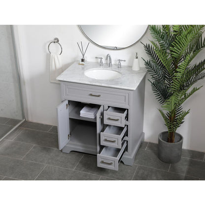 32 inch Single bathroom vanity in grey