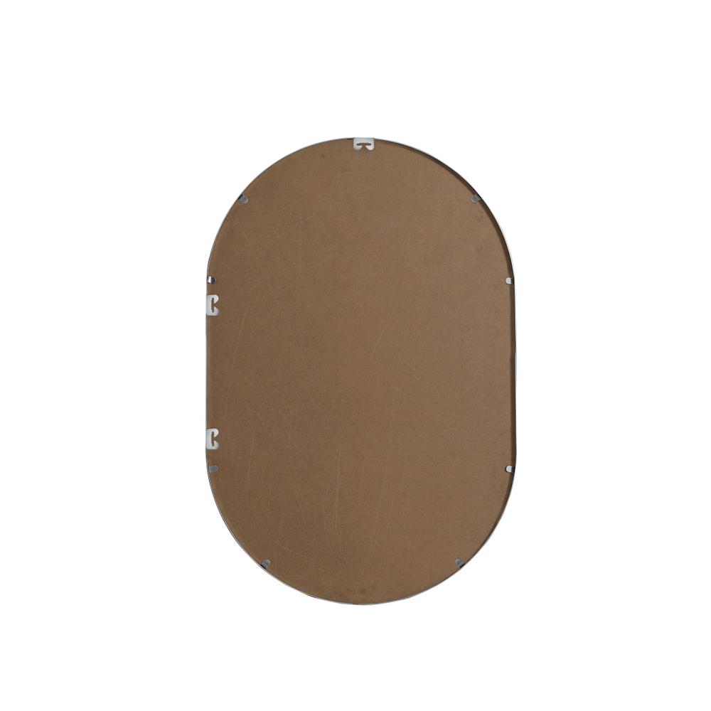 Metal Frame Oval Mirror 24x36 Inch in Silver