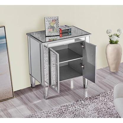Cabinet 2 doors 24in. W x 16in. D x 26in. H in antique silver paint