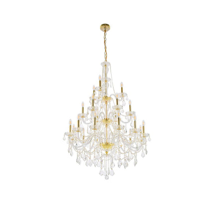 Giselle 21 light Gold Chandelier Clear Royal Cut Crystal