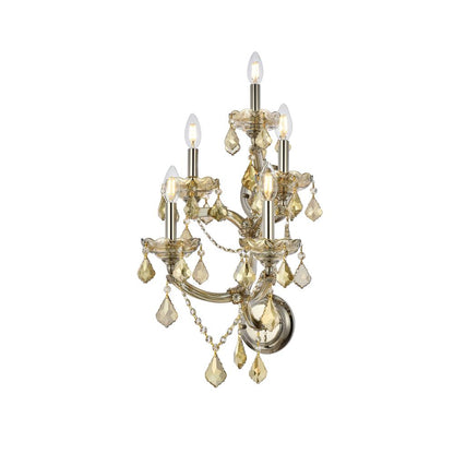Maria Theresa 5 light Golden Teak Wall Sconce Golden Teak