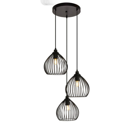 Sayer Collection Pendant D16.0 H23.1 Lt:3 Black Finish