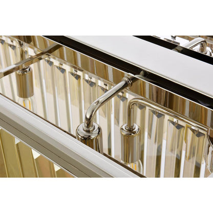 Sydney 12 light polished nickel Chandelier Golden Teak (Smoky) Royal Cut Crystal