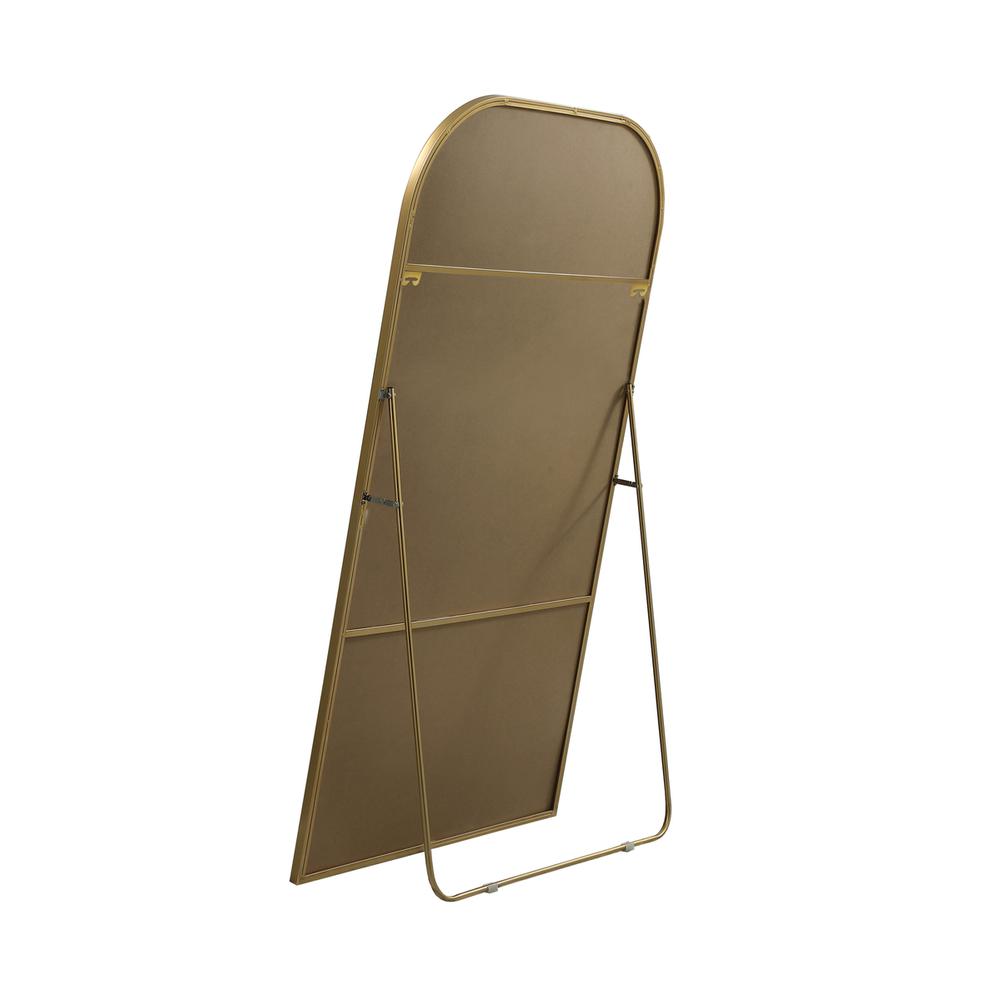 Metal Frame Arch Full Length Mirror 35x66 Inch in Brass