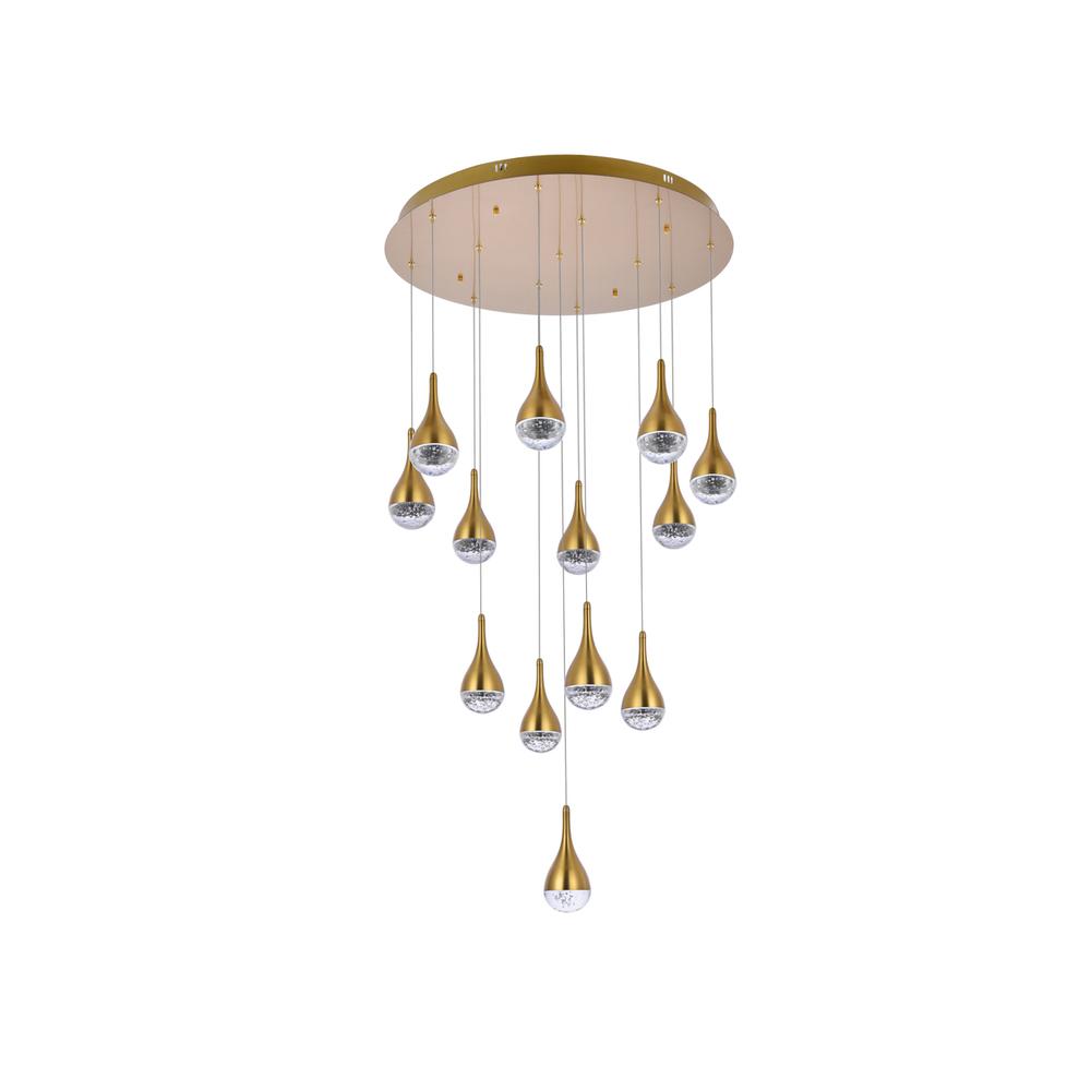 Amherst 30 inch LED chandelier in satin gold