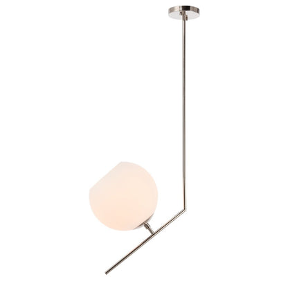 Ryland 1 Light Chrome And Frosted White Glass Pendant