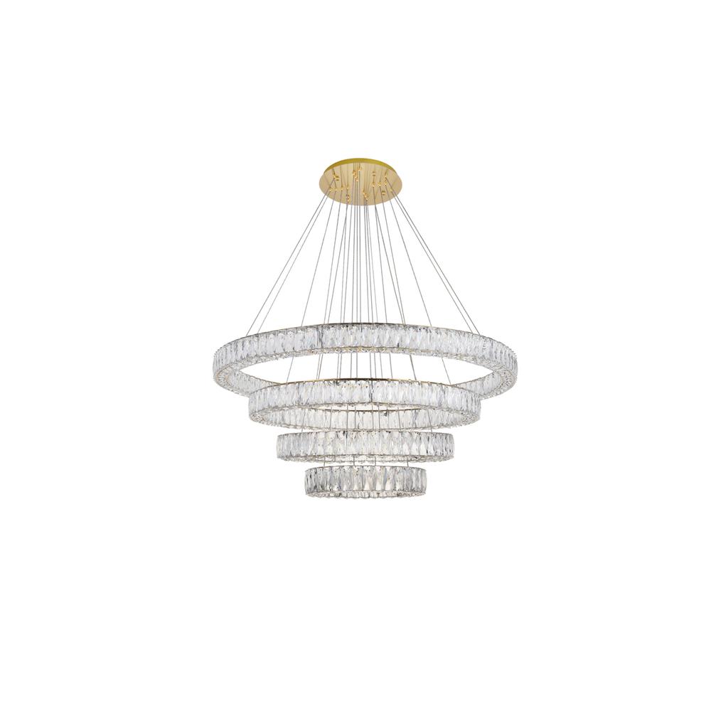 Monroe Integrated LED chip light Gold Chandelier Clear Royal Cut Crystal