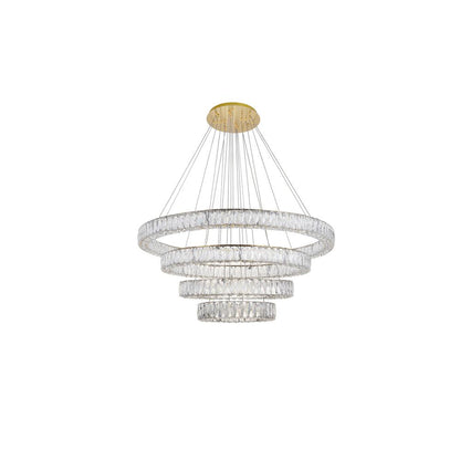 Monroe Integrated LED chip light Gold Chandelier Clear Royal Cut Crystal