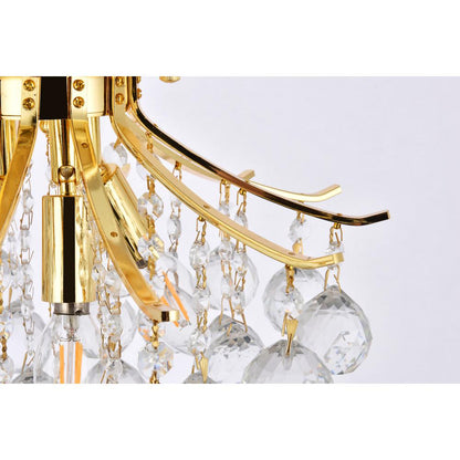 Toureg 3 light Gold Flush Mount Clear Royal Cut Crystal