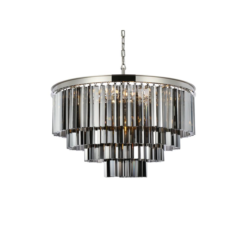 Sydney 17 light polished nickel Chandelier Silver Shade (Grey) Royal Cut Crystal