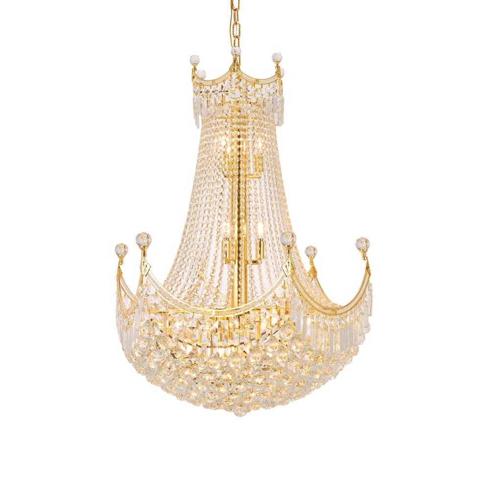 Corona 24 light Gold Chandelier Clear Royal Cut Crystal
