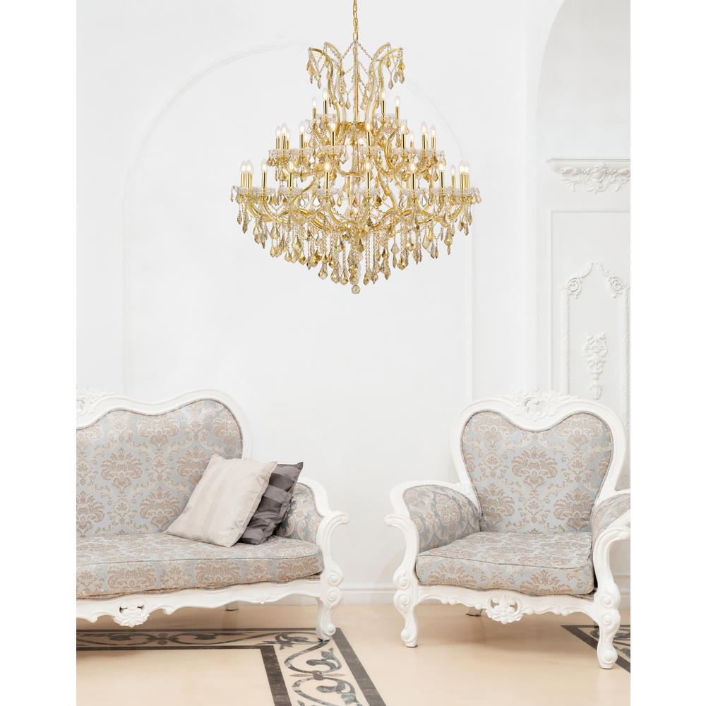 Maria Theresa 41 light Gold Chandelier Golden Teak (Smoky) Royal Cut Crystal