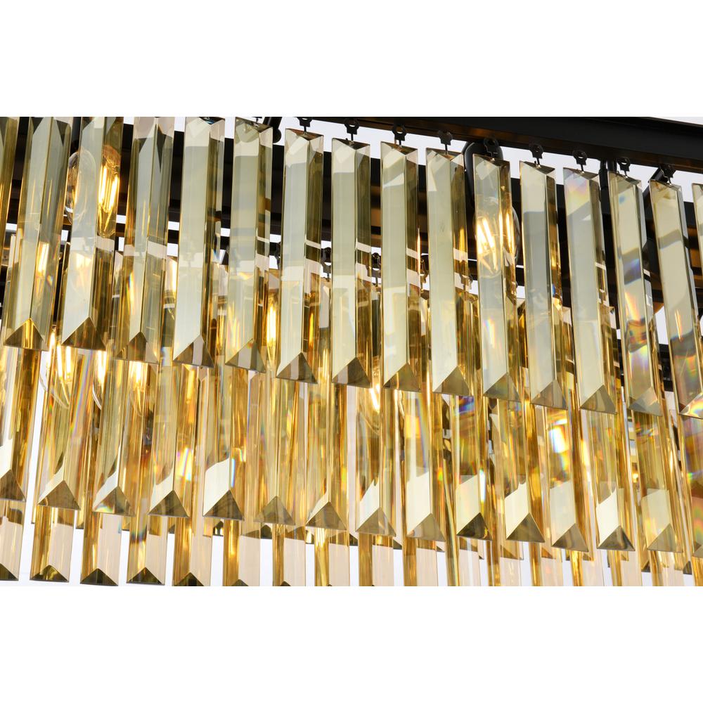 Sydney 12 light Matte Black Chandelier Golden Teak (Smoky) Royal Cut Crystal