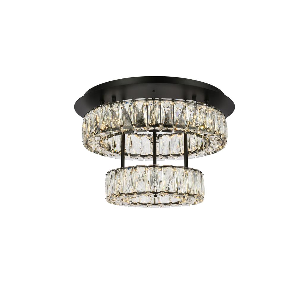 Monroe 18 inch LED double flush mount in black
