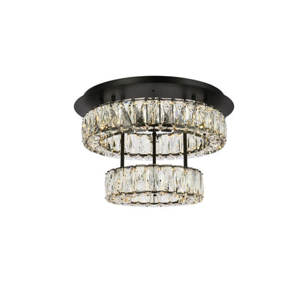 Monroe 18 inch LED double flush mount in black