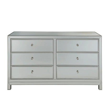 Dresser 6 drawers 60in. W x 18in. D x 32in. H in antique silver paint