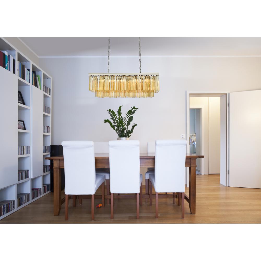 Sydney 12 light polished nickel Chandelier Golden Teak (Smoky) Royal Cut Crystal