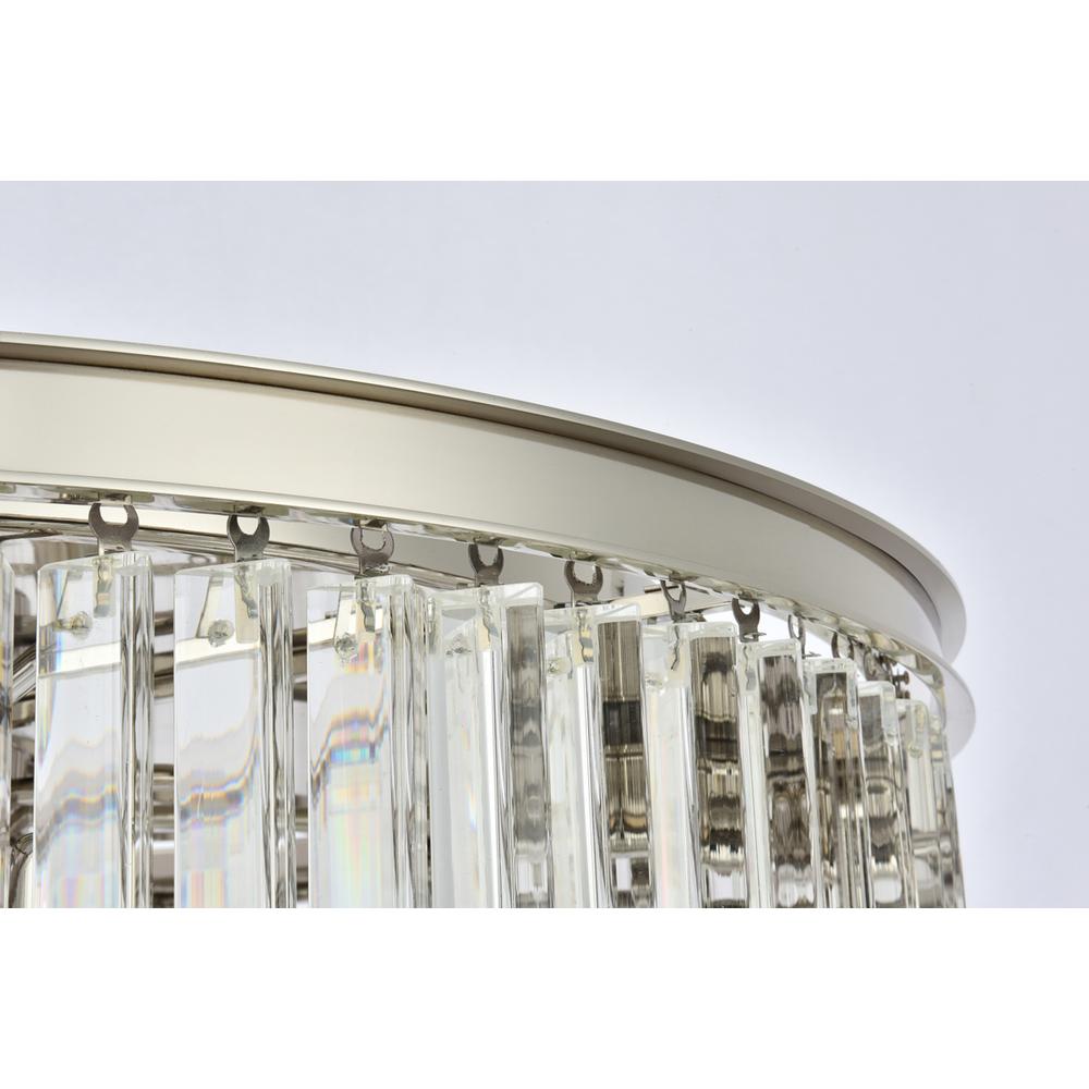 Sydney 8 light polished nickel Flush Mount Clear Royal Cut Crystal