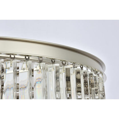 Sydney 8 light polished nickel Flush Mount Clear Royal Cut Crystal